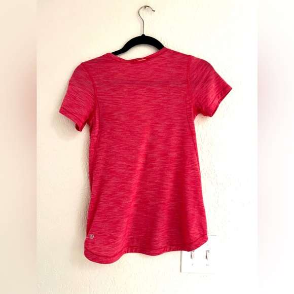 Lululemon What The Sport Tee V-Neck Size 2 Heathered Boom Juice Pink Running - Picture 7 of 7